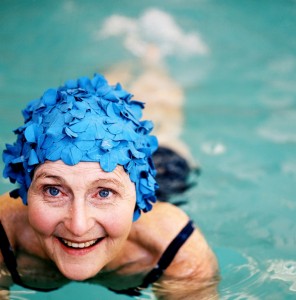 older woman swim