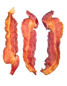 Cooked bacon strips