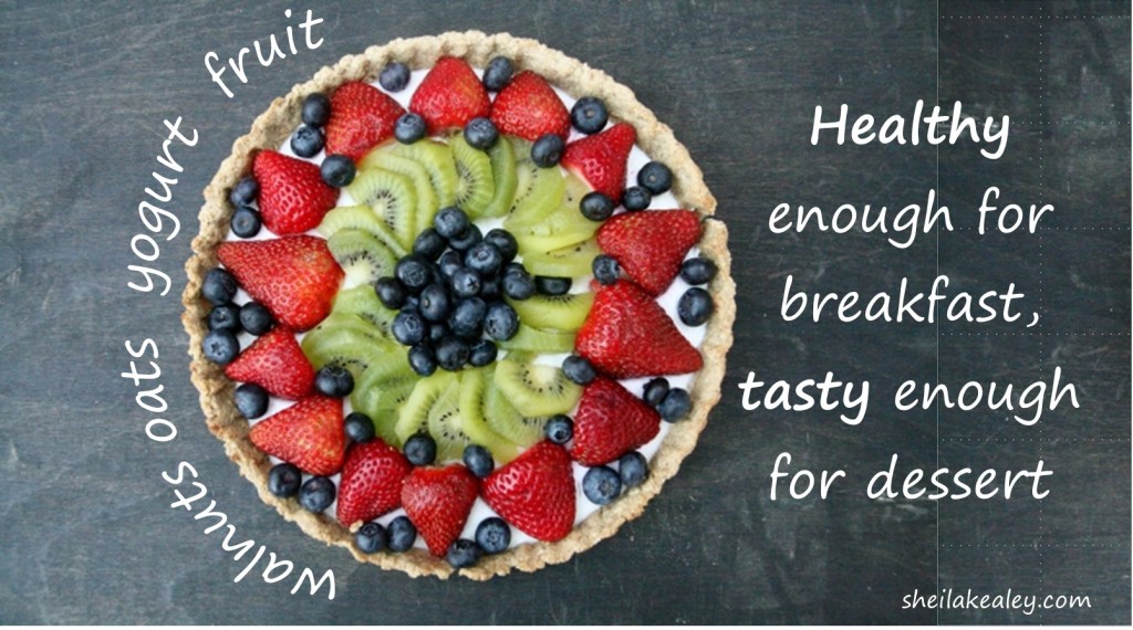 fruit tart with words