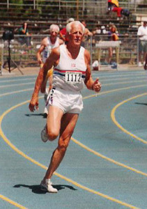 Keep moving! This runner is competing in the 80-85 age group.