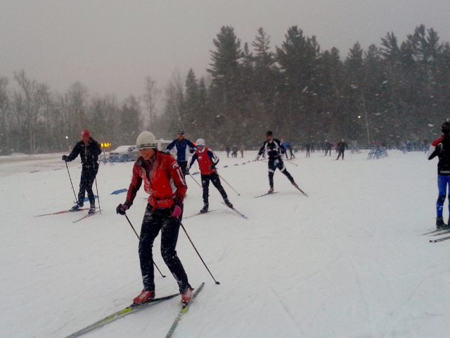 My teammate Megan previewing the race course.