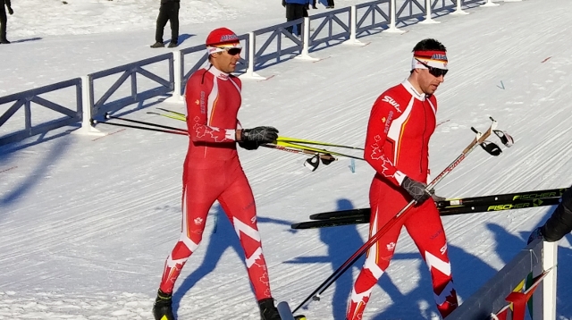 Lenny Valjas and Alex Harvey after sprint qualifier