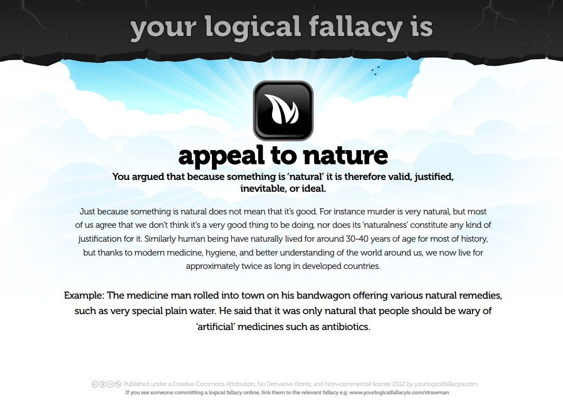 appeal to nature logical fallacy